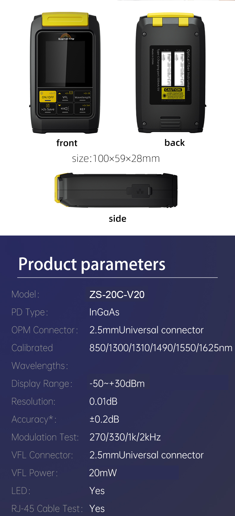 Mini medidor de potencia óptica