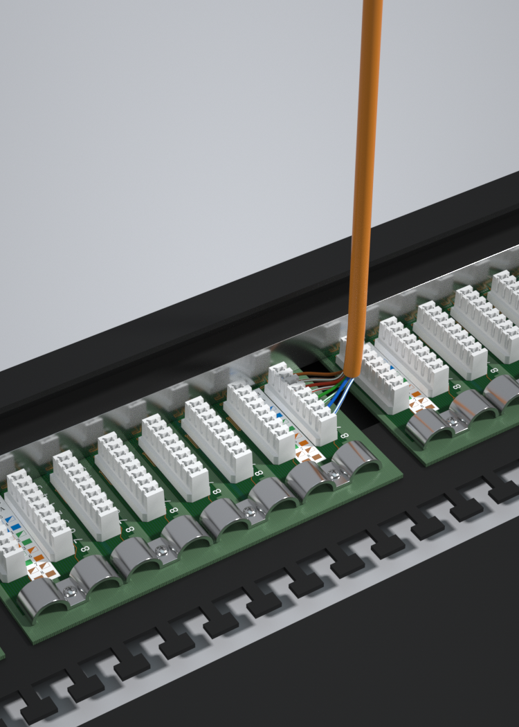 Panel de conexión con acoplador blindado Cat6, STP de 24 puertos, 1U