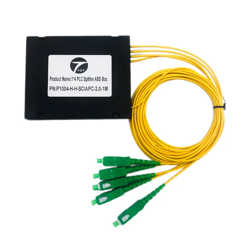 PLC Fiber Optic Splitter 1x4 SC/APC connector  ABS Box