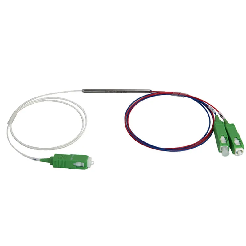 1x2 fiber coupler singlemode Dual Window FBT With SC/APC Connector 0.9mm