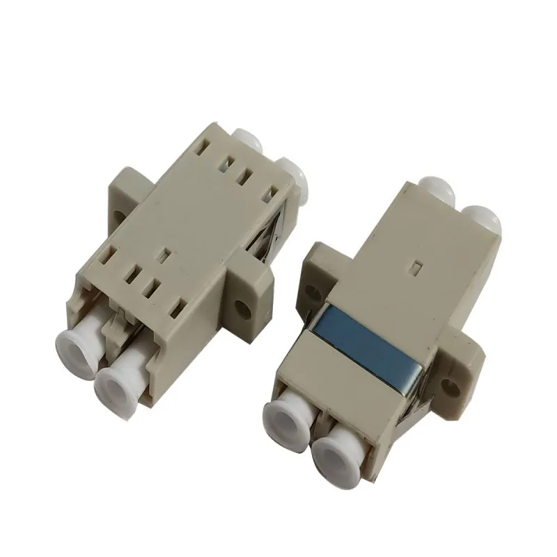 Fiber optic adapter LC/UPC MM Multimode  Duplex with flange  grey color