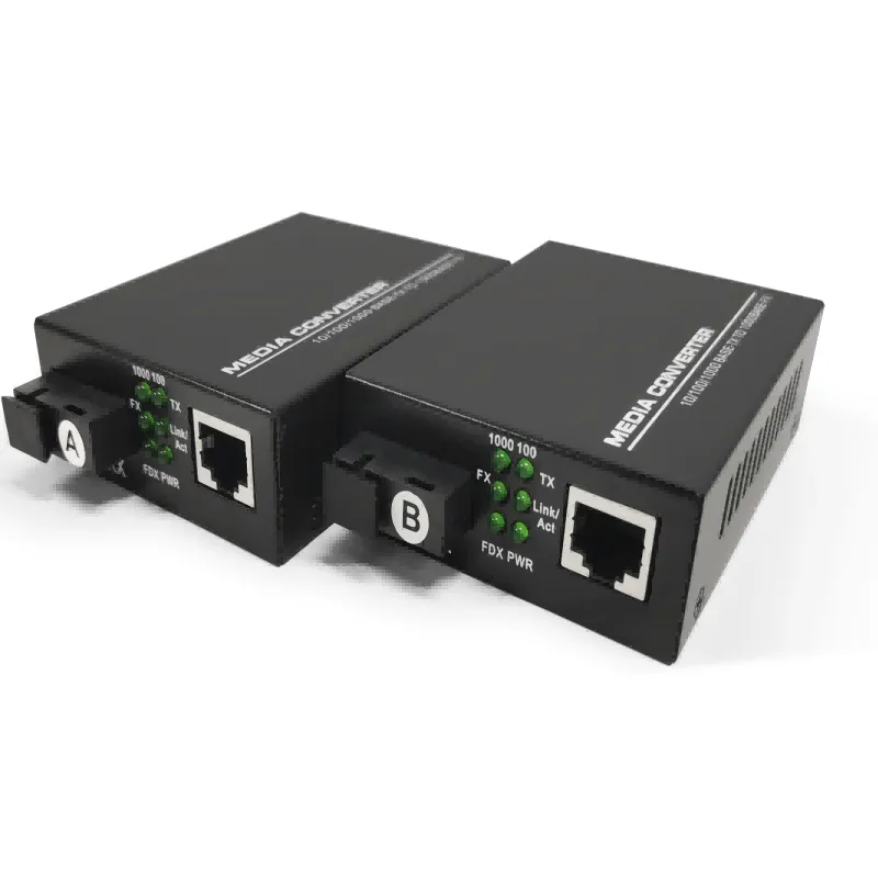 Fiber media converter single mode RJ45 to fiber 1550/1310nm