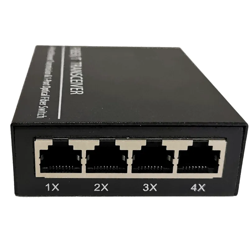 Fiber optic media converter single Mode 4x 10/100/1000Base-T RJ45 to 1x 1000 Base