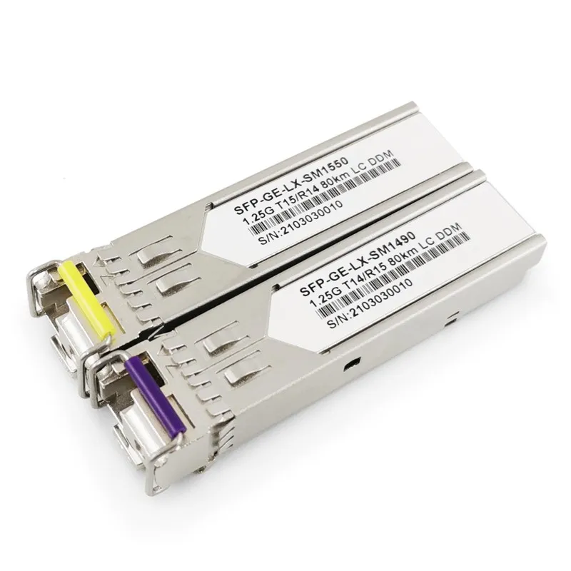 Cisco Compatible SFP Module 1.25G BiDi 1550nm-TX/1490nm-RX 80km DOM DDM Simplex LC SMF