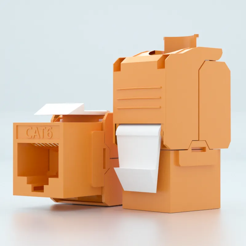 Cat6 unshielded Toolless Keystone Jack Module, orange or black