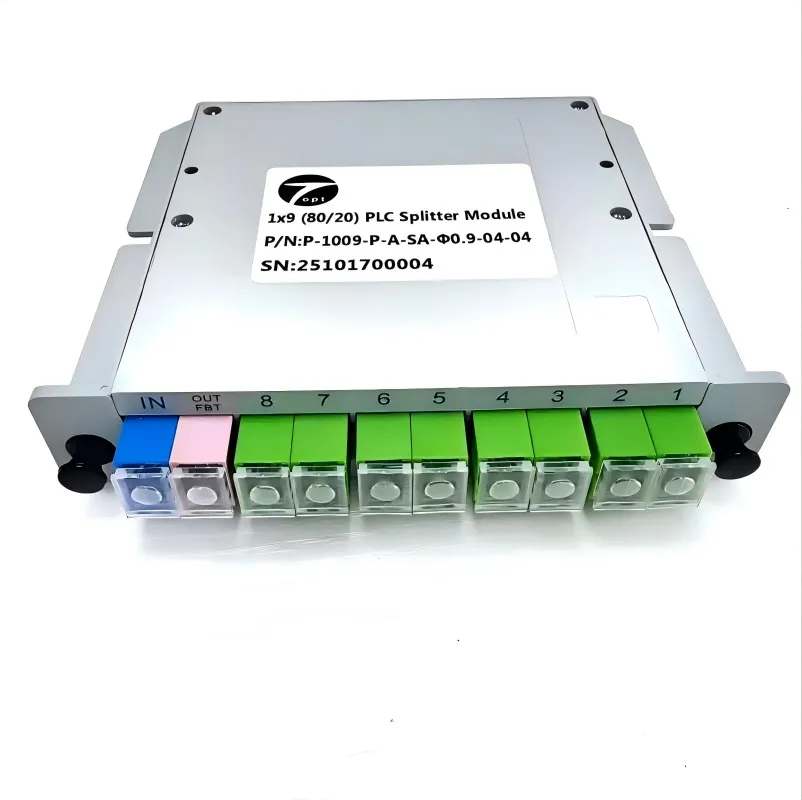 1X9 Fiber Optic PLC Splitter 