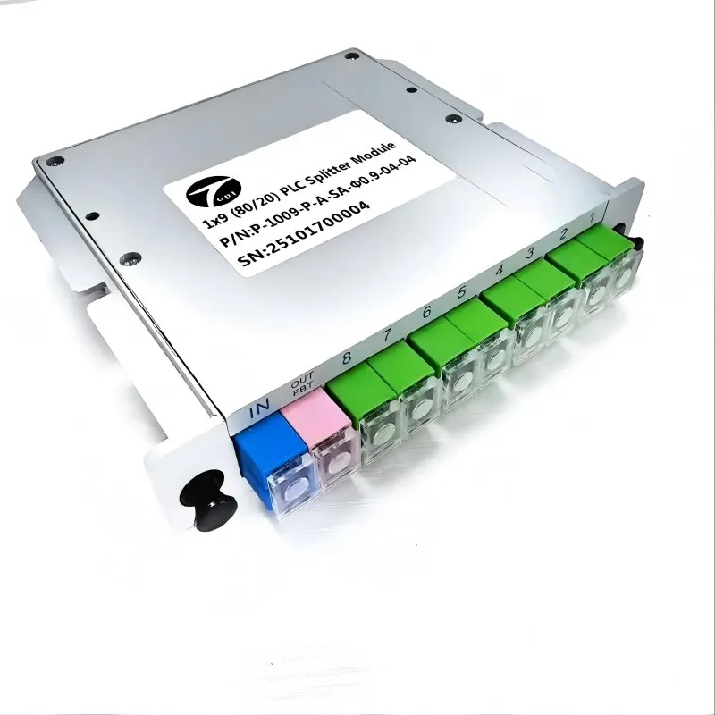 1X9 Fiber Optic PLC Splitter Unbalanced