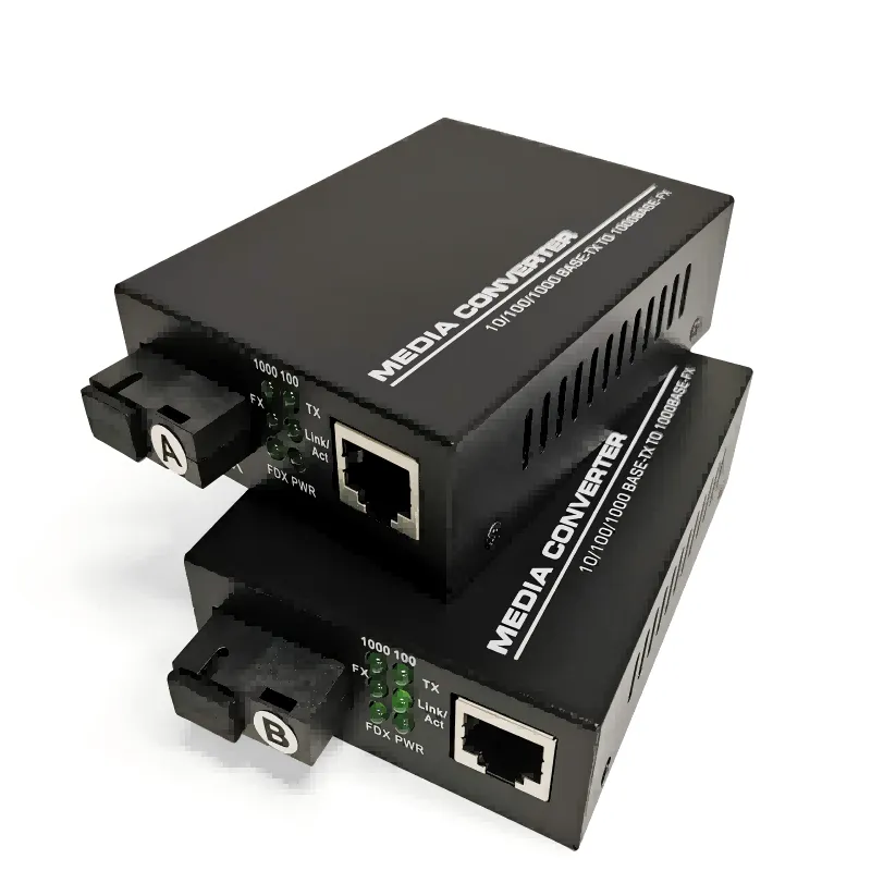 1x 10/100/1000Base-T RJ45 a 1x 100/1000Base-X Modo único SC 1550/1310nm 20 km Convertidor de medios Gigabit Ethernet-05