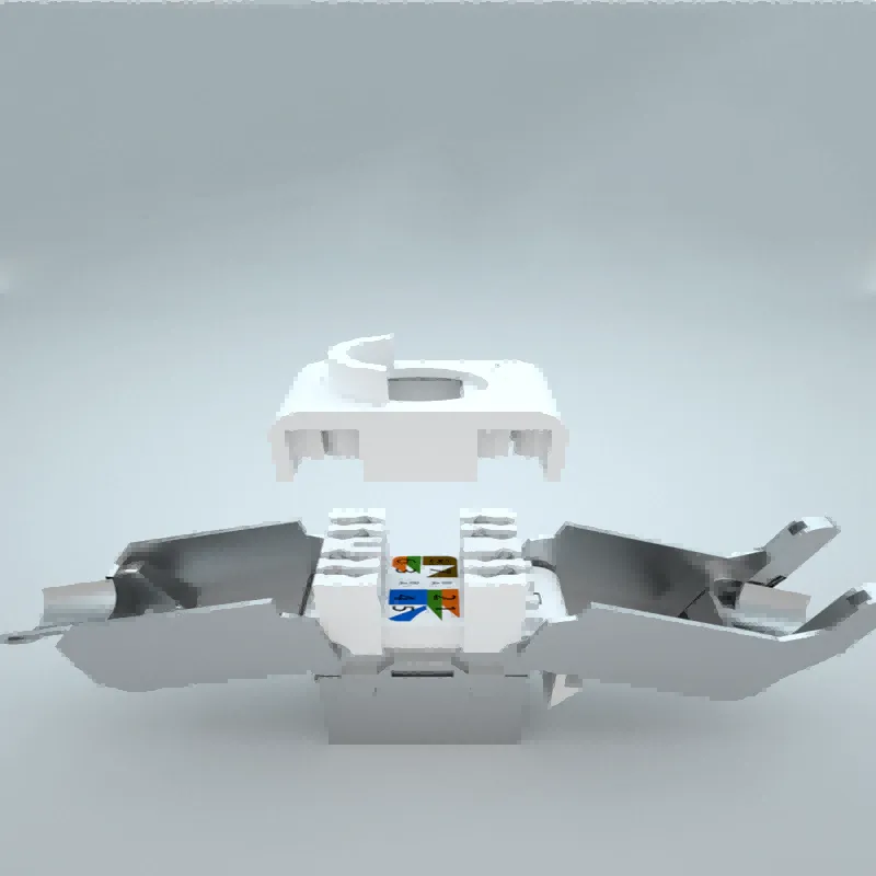 Cat 5E RJ45 (8P8C) Conector Keystone sin herramientas blindado de 180 grados（3）